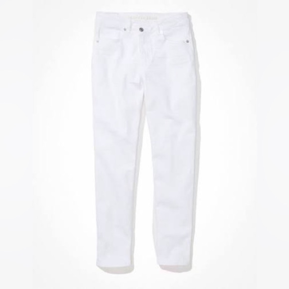 American Eagle Outfitters White Stretch Mom Jeans
